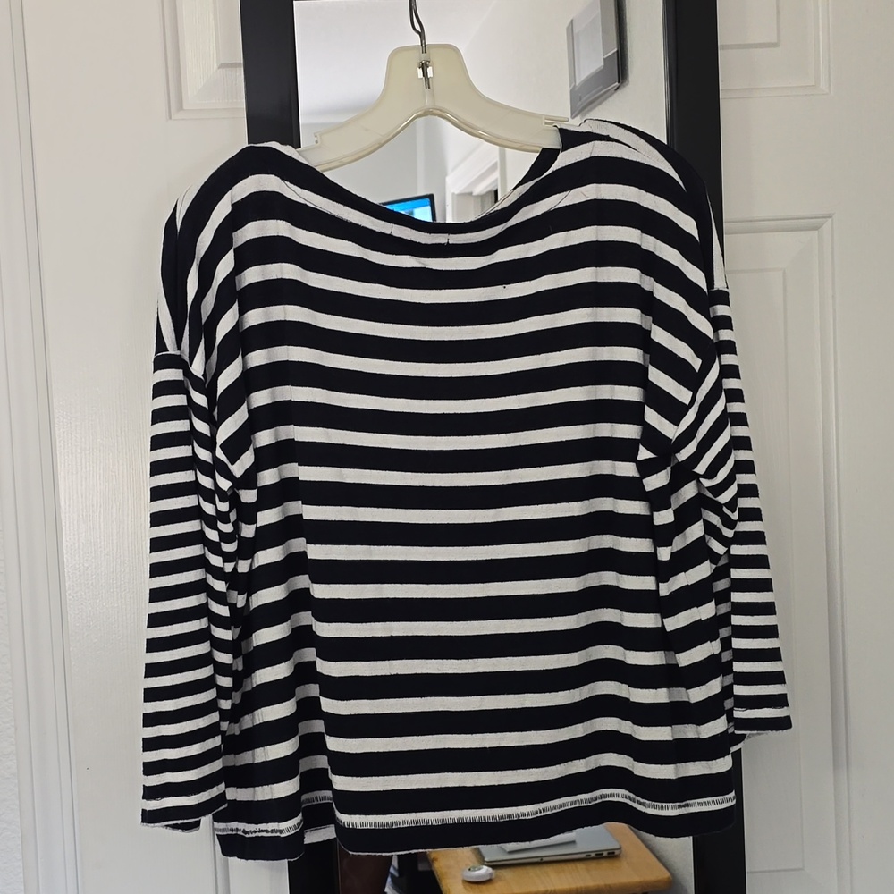Rag & Bone Blue and White Striped Women's Top Sz Med - Picture 3 of 3